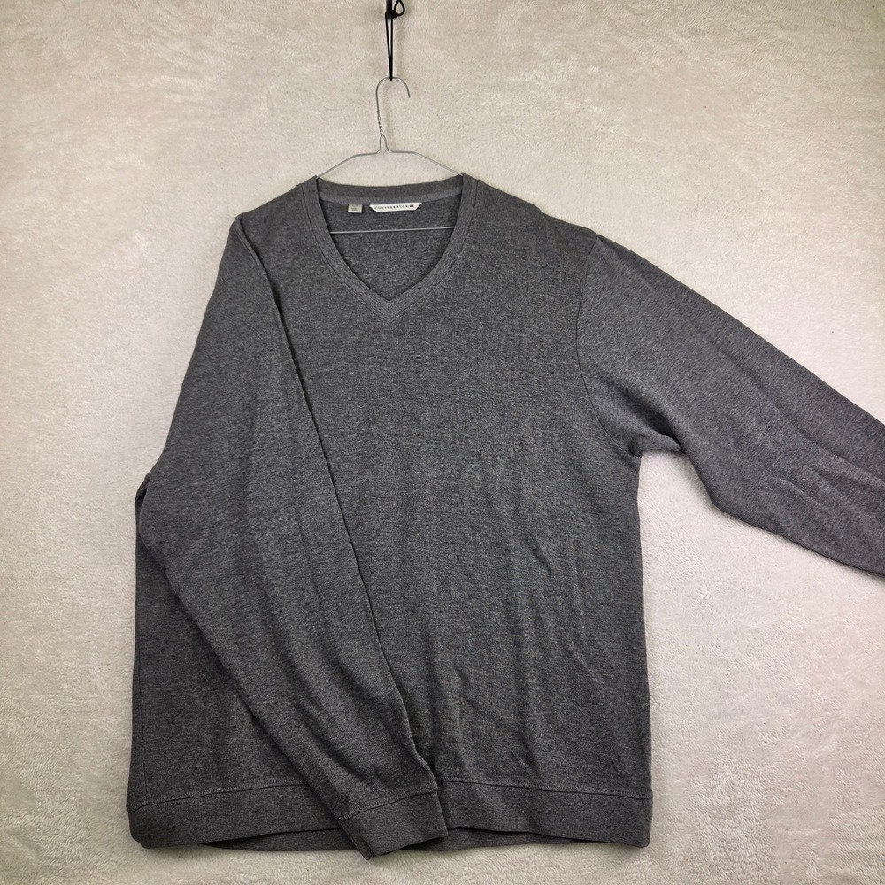 Cutter & Buck Mens XL Gray V-Neck Long Sleeve Pullover Jersey Knit Sweater 4352
